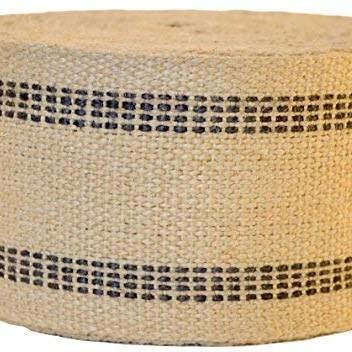 Jute Chair Webbing 3 1/2 Inches Natural W/black Stripes